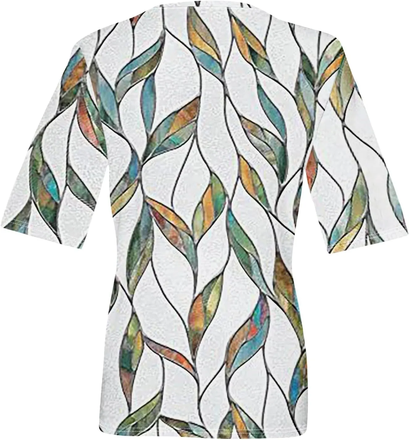 Womens Tops Half Sleeve Tops for Women Women's V Neck T Shirts Trendy Casual Print Pullover Summer Tees