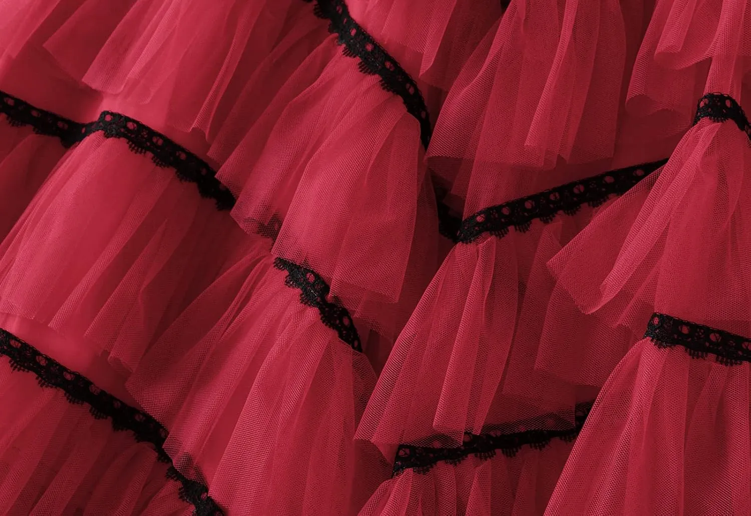Women's Tulle Skirt Mesh Elastic High Waist Layered Pleated Skirt Floral Print A-Line Midi Party Casual Flowy Tutu Skirt