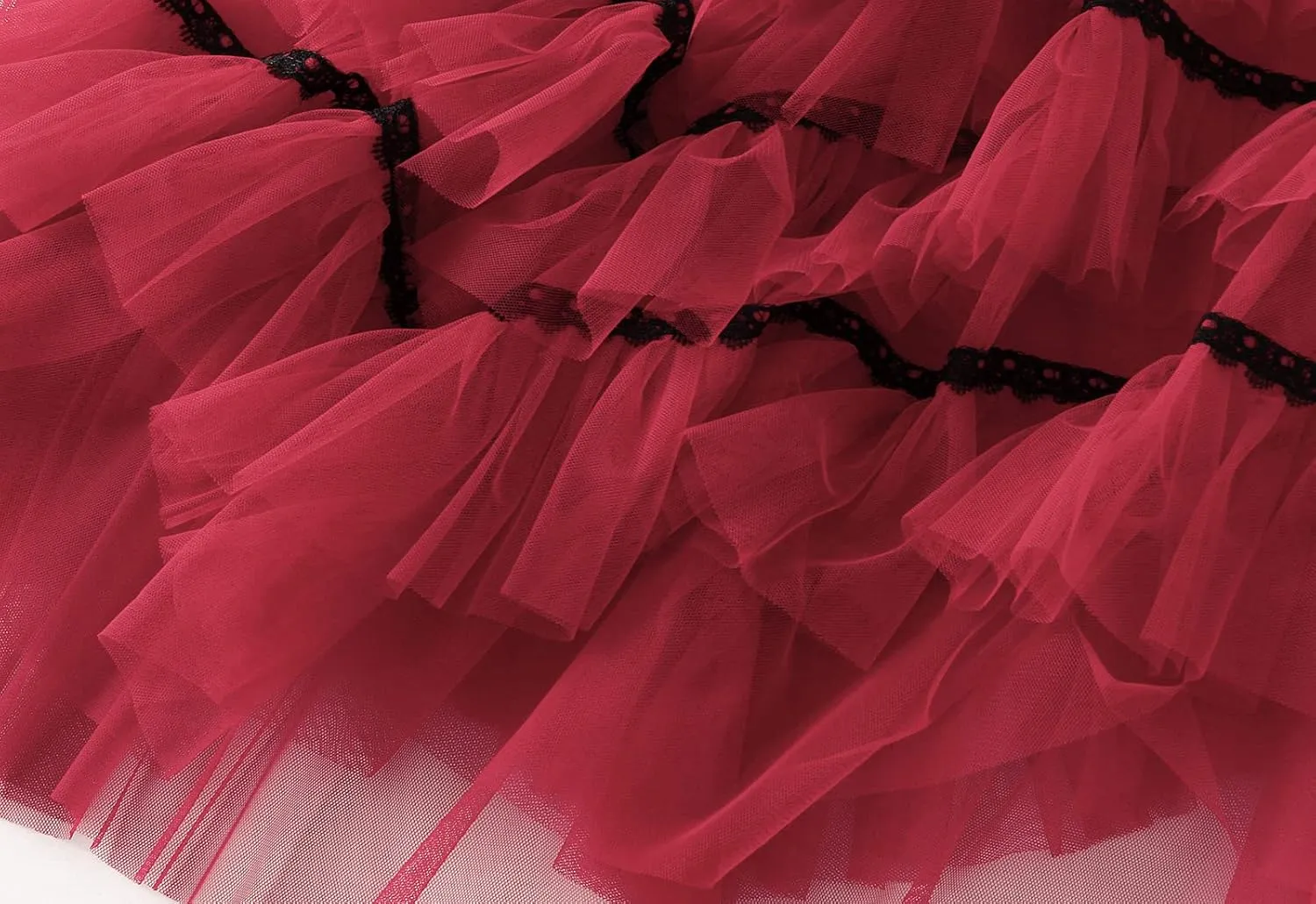 Women's Tulle Skirt Mesh Elastic High Waist Layered Pleated Skirt Floral Print A-Line Midi Party Casual Flowy Tutu Skirt