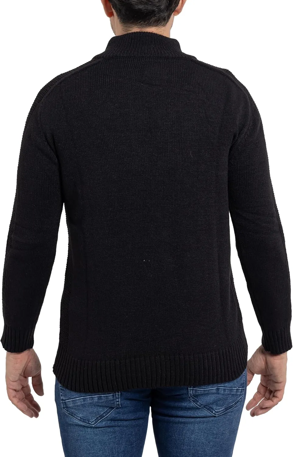 X RAY Mens Quarter Zip Pullover Sweater, Slim Fit Knit Long Sleeve Polo Quarter Zip Pullover Golf Sweatshirt for Men