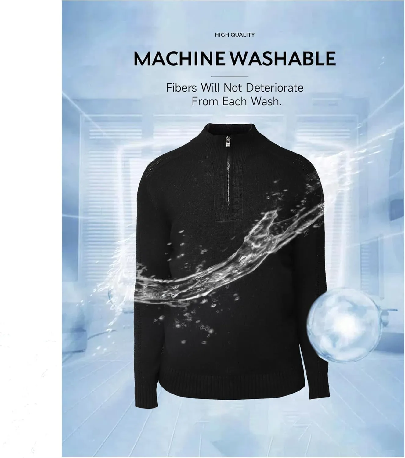 X RAY Mens Quarter Zip Pullover Sweater, Slim Fit Knit Long Sleeve Polo Quarter Zip Pullover Golf Sweatshirt for Men