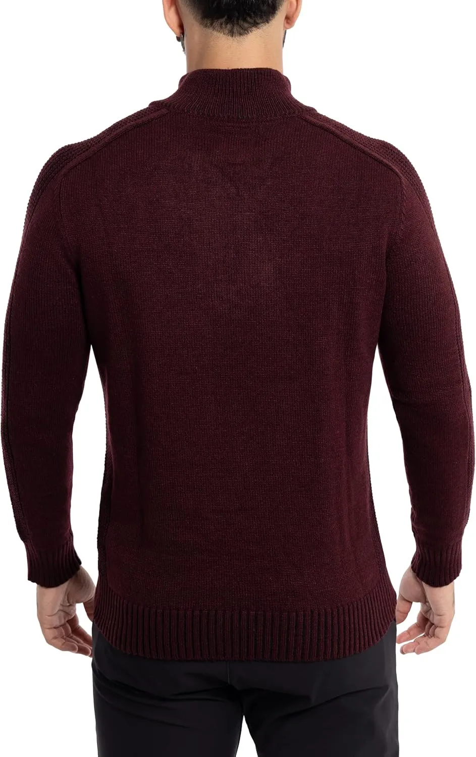 X RAY Mens Quarter Zip Pullover Sweater, Slim Fit Knit Long Sleeve Polo Quarter Zip Pullover Golf Sweatshirt for Men