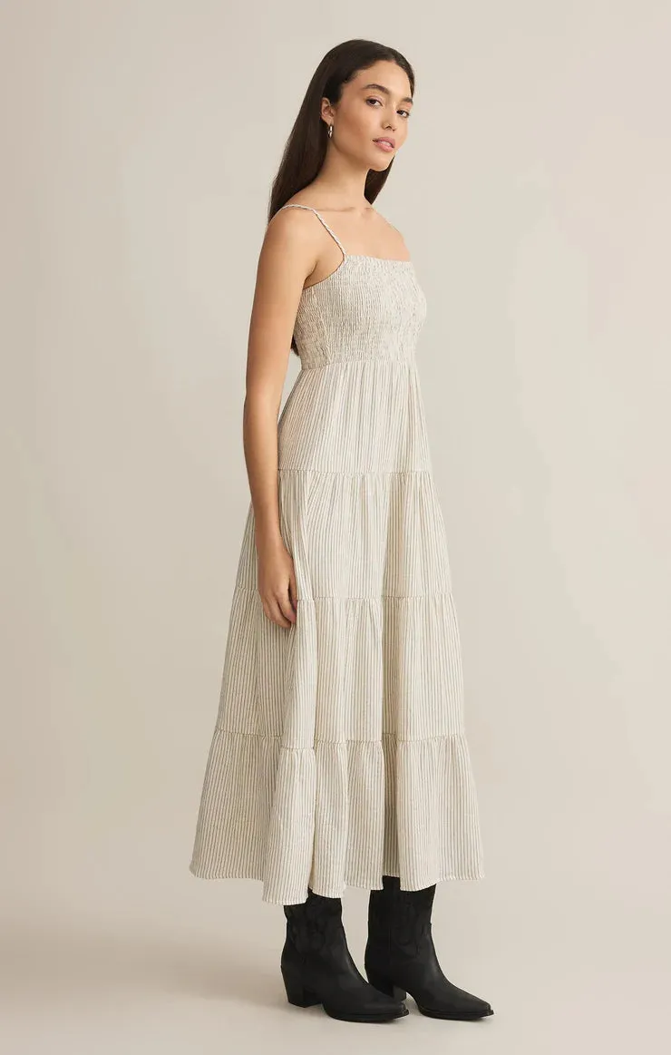Z SUPPLY BALOS STRIPED MAXI DRESS - NATURAL