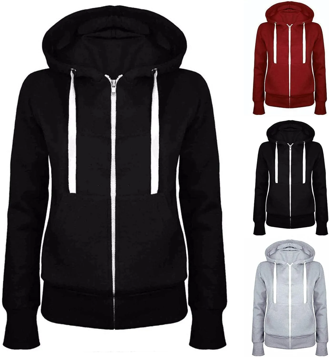 Zip Up Jackets for Women Fall Trendy Lightweight Hoodies Long Sleeve Coat Oversized Sweatshirts Cute Casual Hoodies